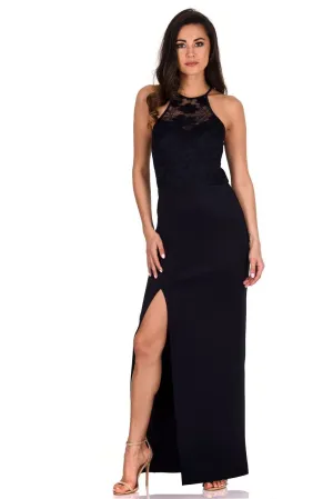 Navy Lace Top Maxi Dress