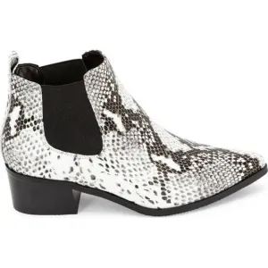 NEW Blondo Womens Emelia Chelsea Bootie 7.5M Waterproof Leather Snakeskin Print