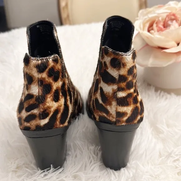 NEW Gianni Bini Animal Print Fur Western ankle heel boot women size 6