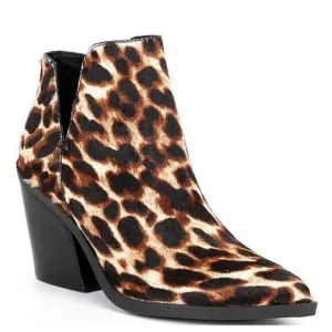 NEW Gianni Bini Animal Print Fur Western ankle heel boot women size 6