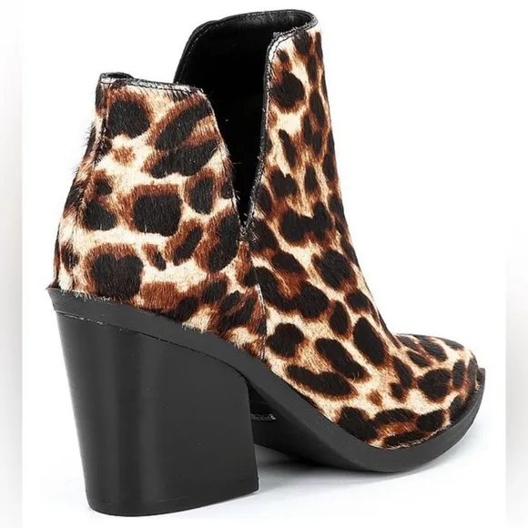 NEW Gianni Bini Animal Print Fur Western ankle heel boot women size 6