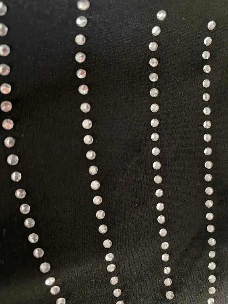NEW Glitter Rhinestone Criss Cross Jumpsuit, Elegant Wide Leg Sleeveless Tank Jumpsuit For Spring & Summer, Women's Clothing, Black, Sz L, Retails $91