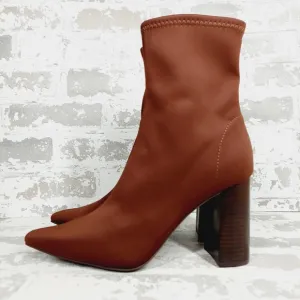 NEW Jeffrey Campbell Siren Brown Block Heel Ankle Bootie i186