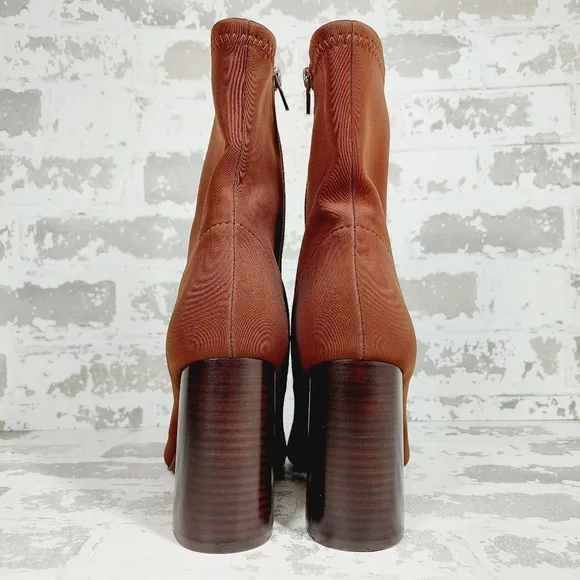 NEW Jeffrey Campbell Siren Brown Block Heel Ankle Bootie i186