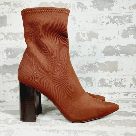 NEW Jeffrey Campbell Siren Brown Block Heel Ankle Bootie i186
