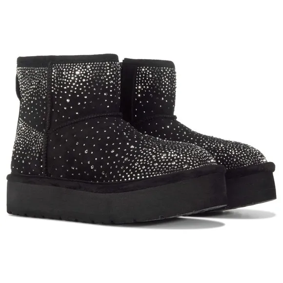 NEW!!!! Madden Girl Platform Rhinestone Bootie Black Kids Size 5 Women’s size 7
