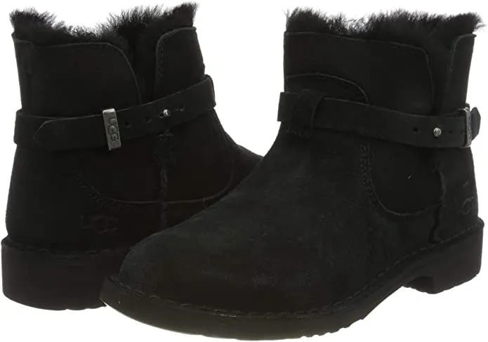 New Nordstrom Women's Authentic Elisa Genuine Shearling Bootie UGG®, Black, Sz 10!