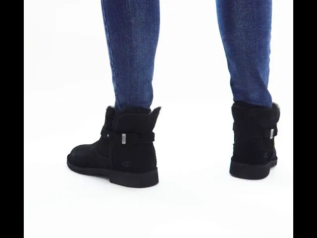 New Nordstrom Women's Authentic Elisa Genuine Shearling Bootie UGG®, Black, Sz 10!