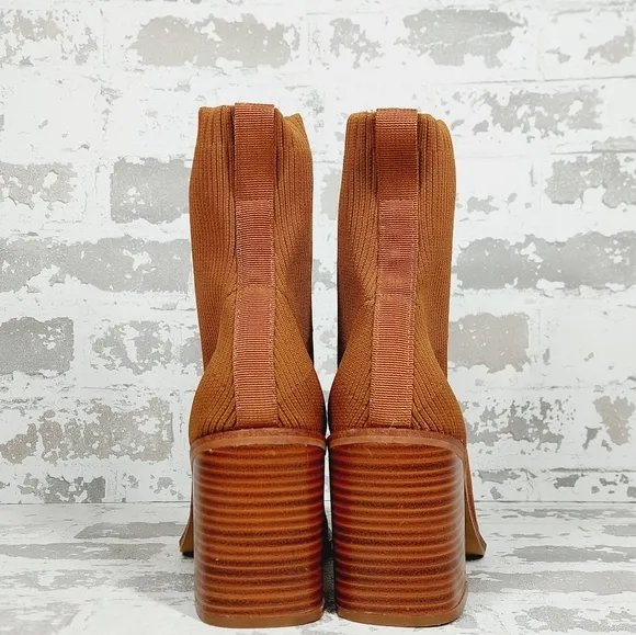 NEW STEVEN by Steve Madden Nixie Tan Brown Fall Block Heel Ankle Bootie A484