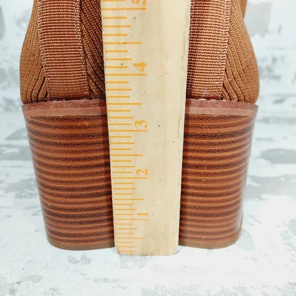 NEW STEVEN by Steve Madden Nixie Tan Brown Fall Block Heel Ankle Bootie A484