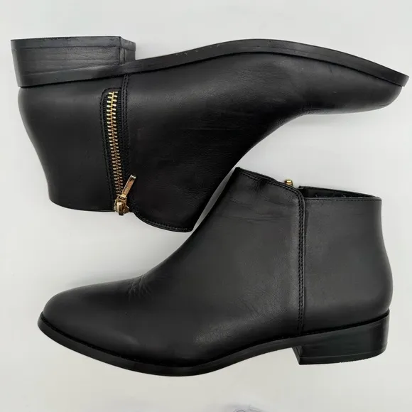 Nisolo Black Leather Side Zip Ankle Boot Bootie Size 7.5