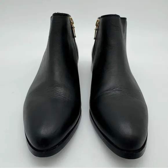 Nisolo Black Leather Side Zip Ankle Boot Bootie Size 7.5