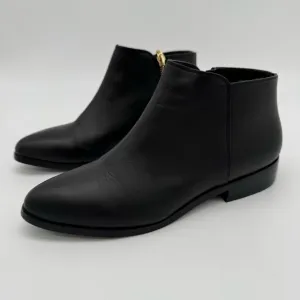 Nisolo Black Leather Side Zip Ankle Boot Bootie Size 7.5