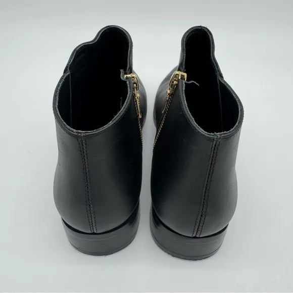 Nisolo Black Leather Side Zip Ankle Boot Bootie Size 7.5