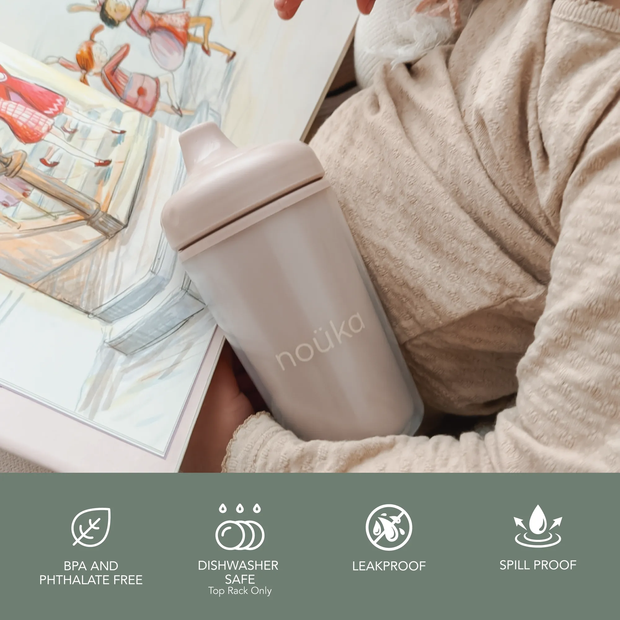 noüka Insulated Sippy Cup - Soft Sand (Min. of 2 PK, Multiples of 2 PK)