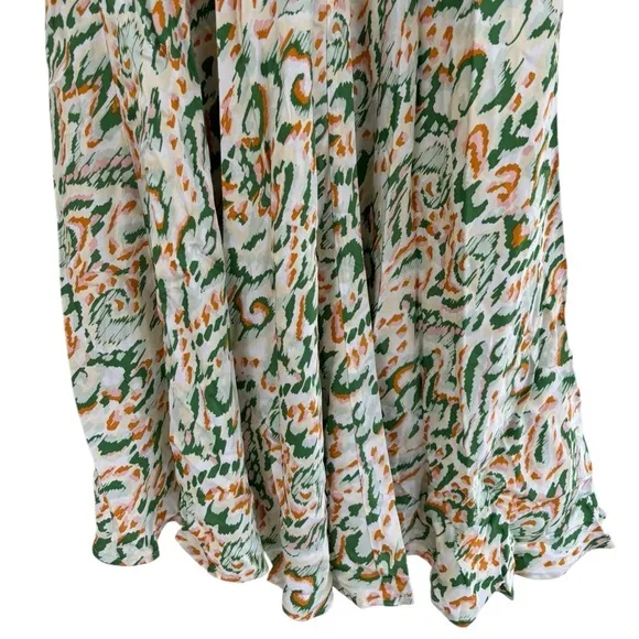 NWT Esqualo Women's Kelly Skirt‎ Maxi Mint/Orange Flowy Size 12