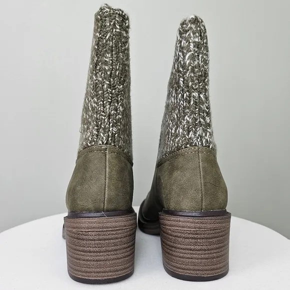 Portland Boot Company Women's Cozy Sweater Knit Bootie Olive