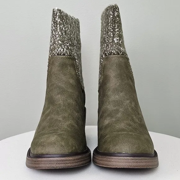Portland Boot Company Women's Cozy Sweater Knit Bootie Olive