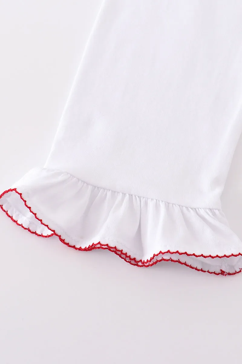 Premium White Pocket Girl Pajamas Set