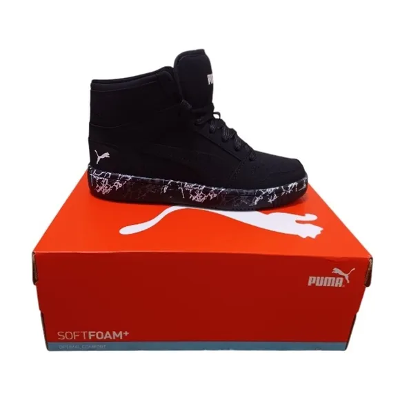 PUMA Rebound Layup NBK, Black color, size 4.5 US kids