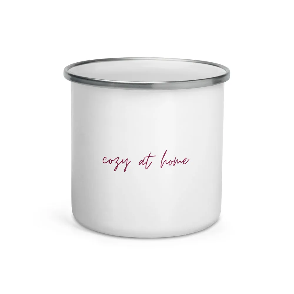 "Cozy at Home- BURGUNDY" Enamel Mug