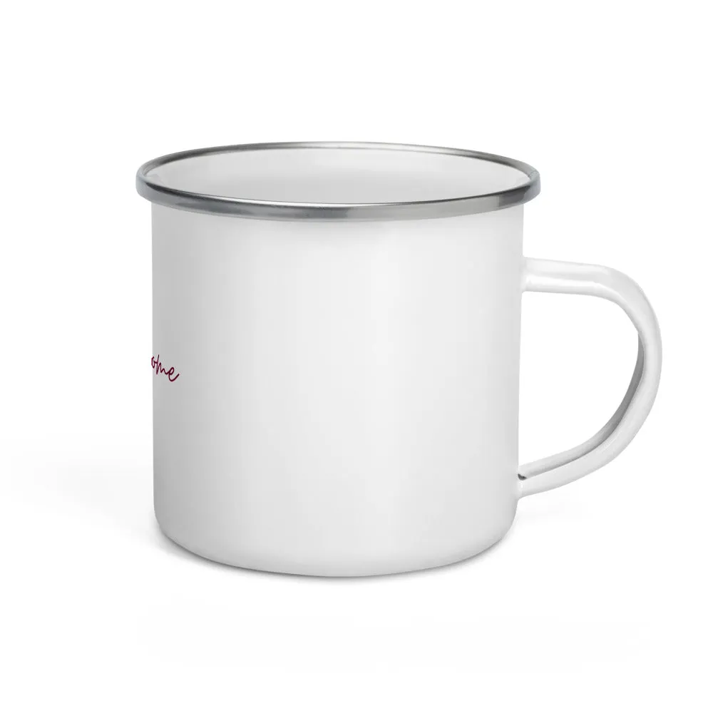 "Cozy at Home- BURGUNDY" Enamel Mug