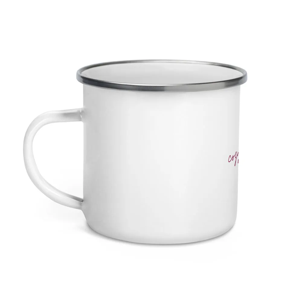 "Cozy at Home- BURGUNDY" Enamel Mug