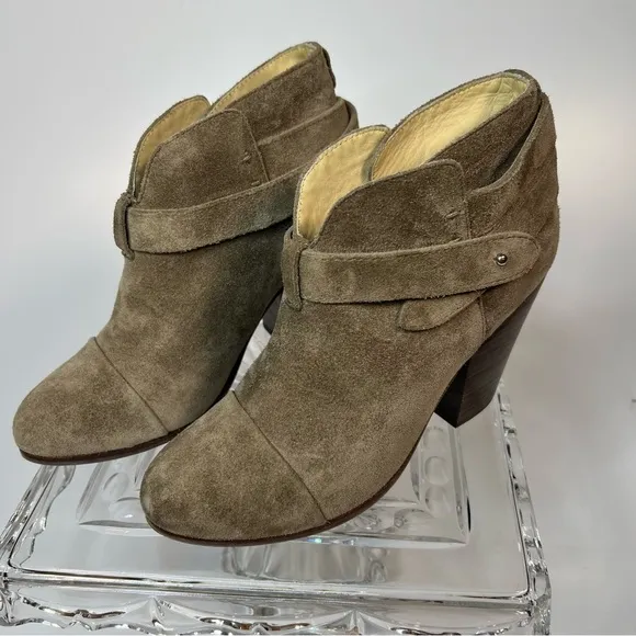 Rag &amp; Bone Harrow Bootie in Stone Waxy Suede