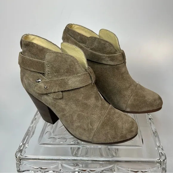 Rag &amp; Bone Harrow Bootie in Stone Waxy Suede