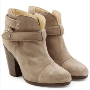 Rag &amp; Bone Harrow Bootie in Stone Waxy Suede