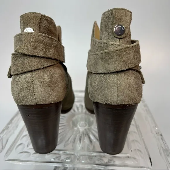 Rag &amp; Bone Harrow Bootie in Stone Waxy Suede