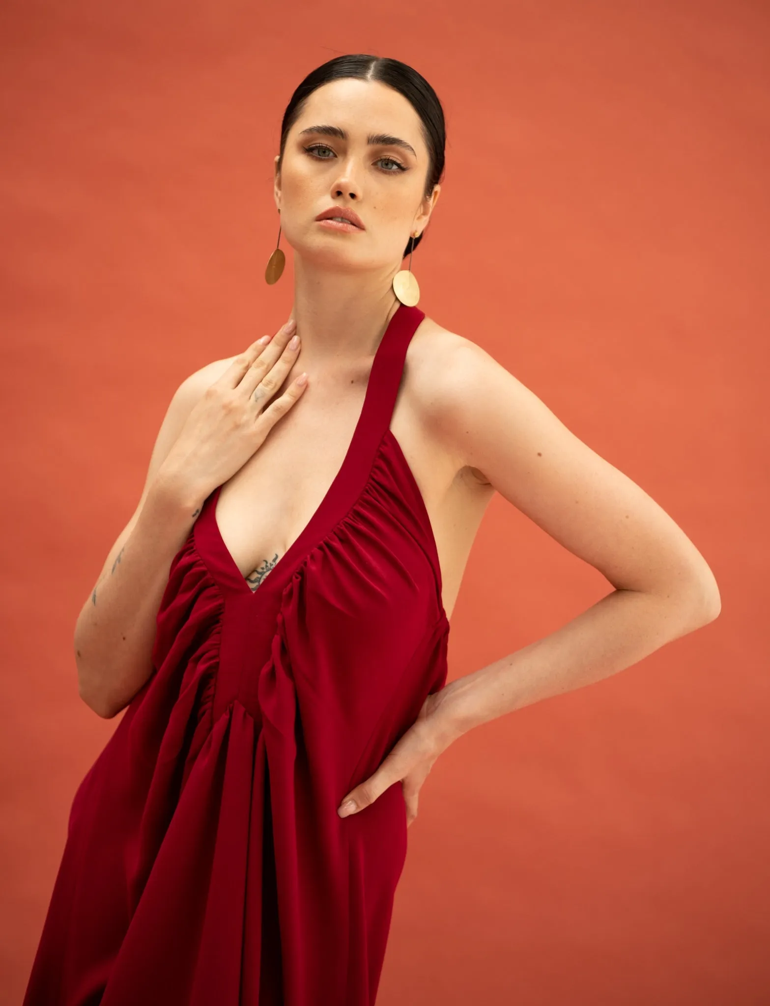 Rana Burgundy Dress