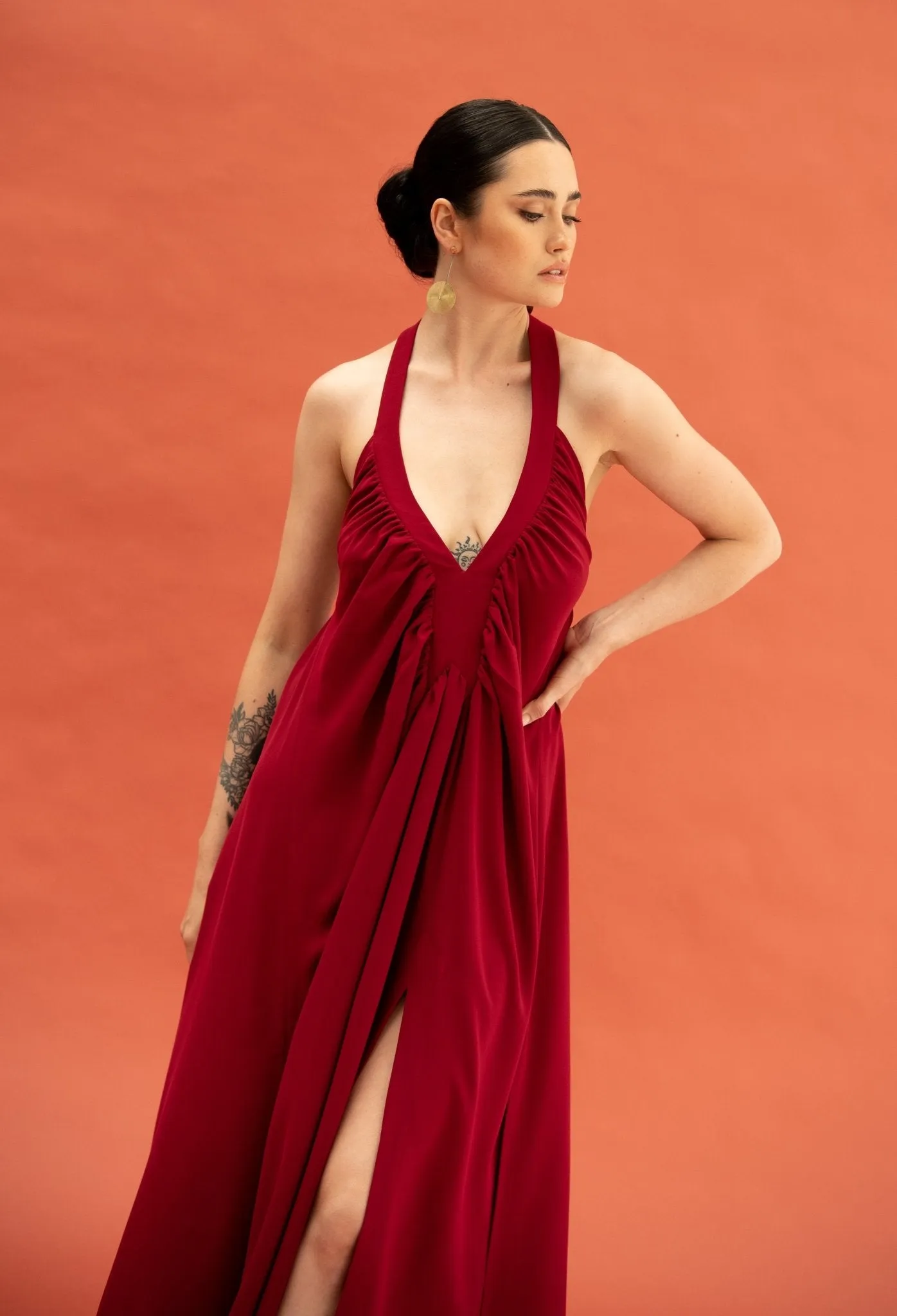 Rana Burgundy Dress