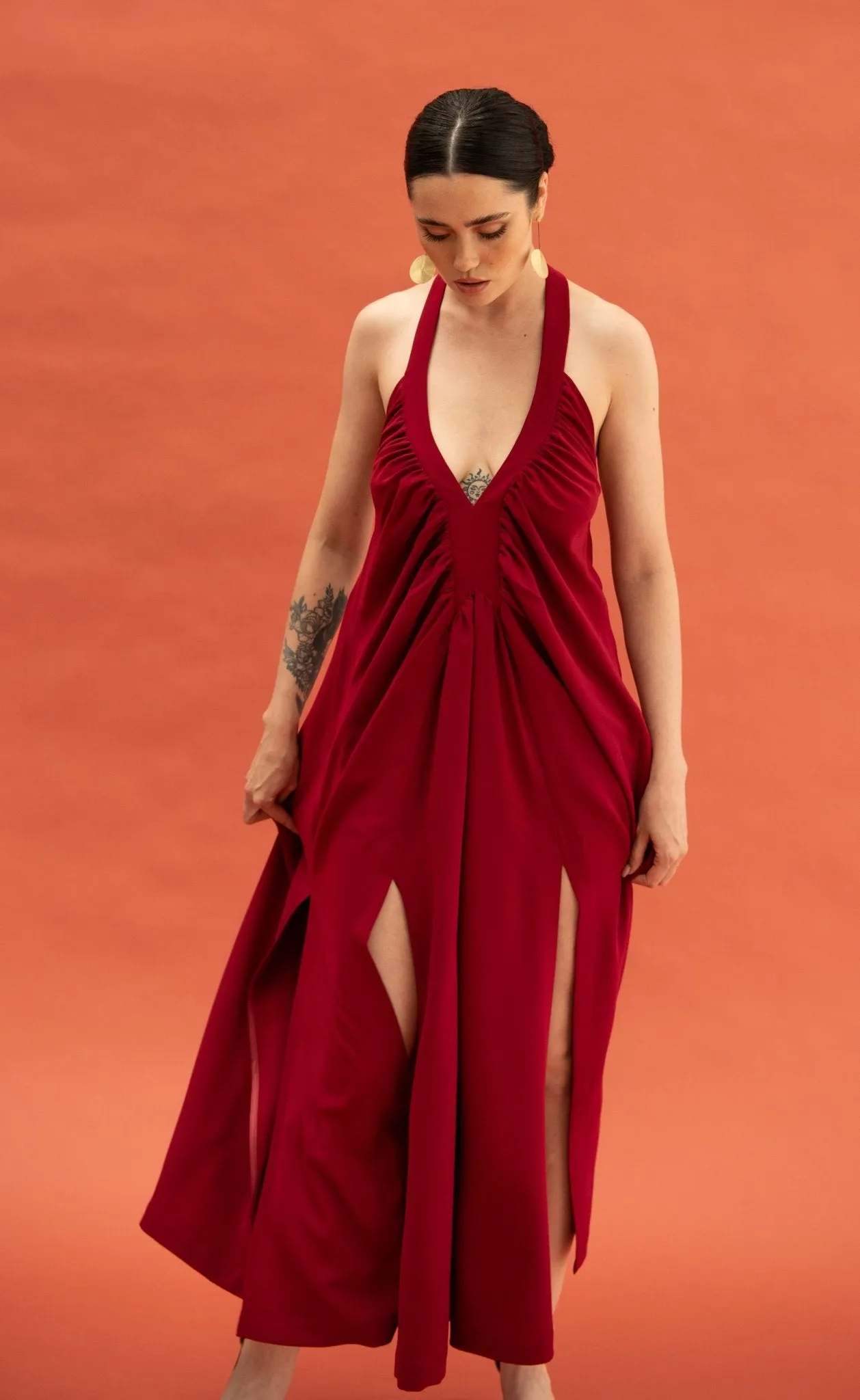 Rana Burgundy Dress