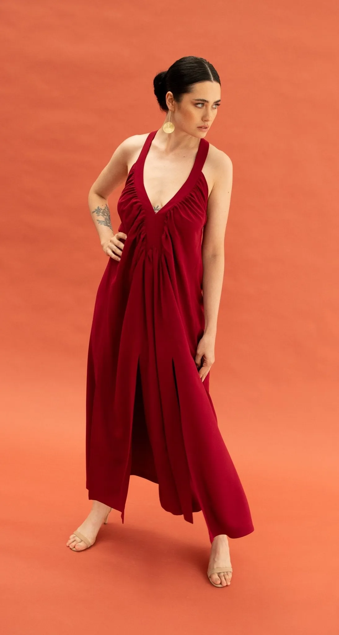 Rana Burgundy Dress
