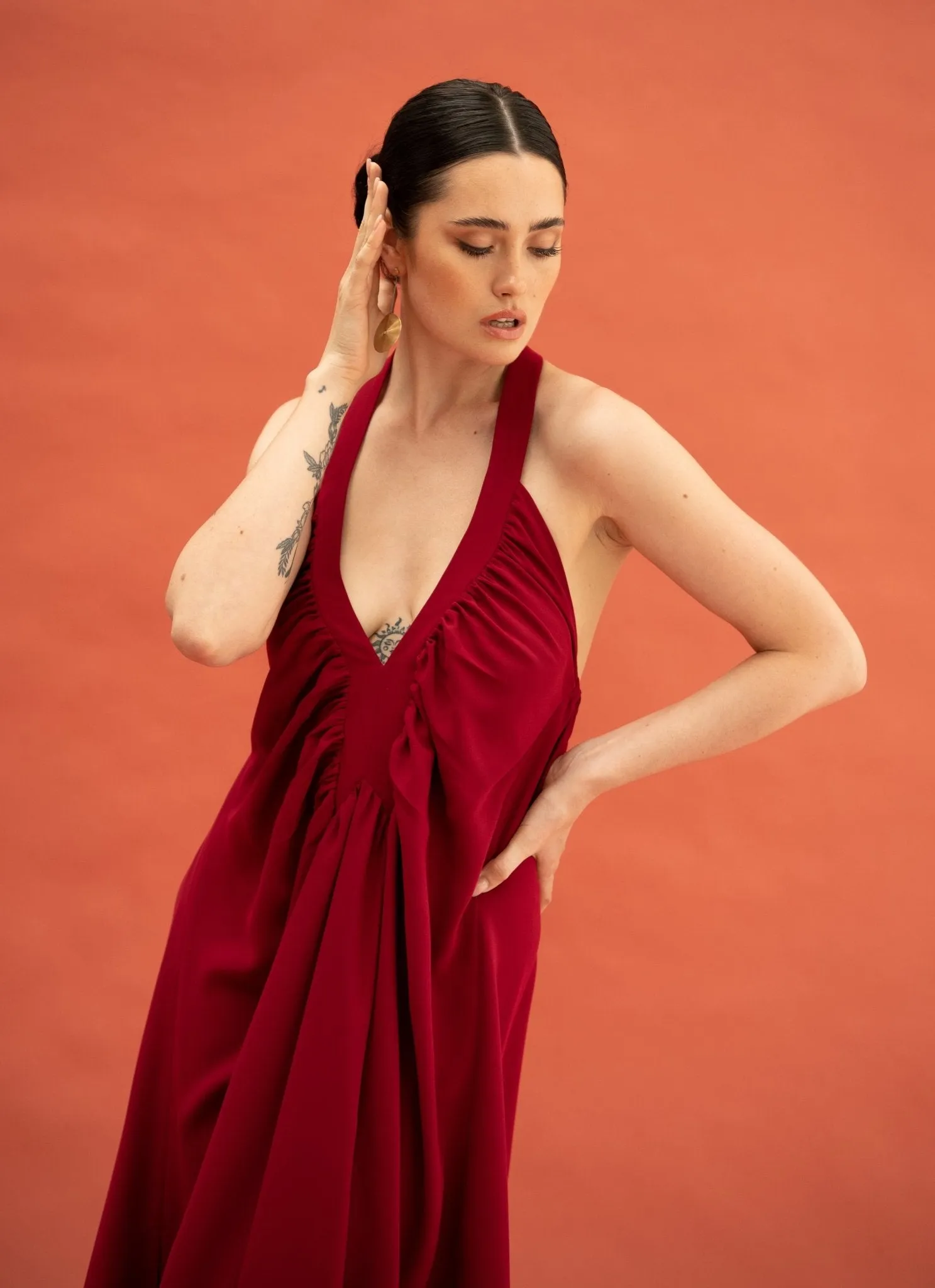 Rana Burgundy Dress