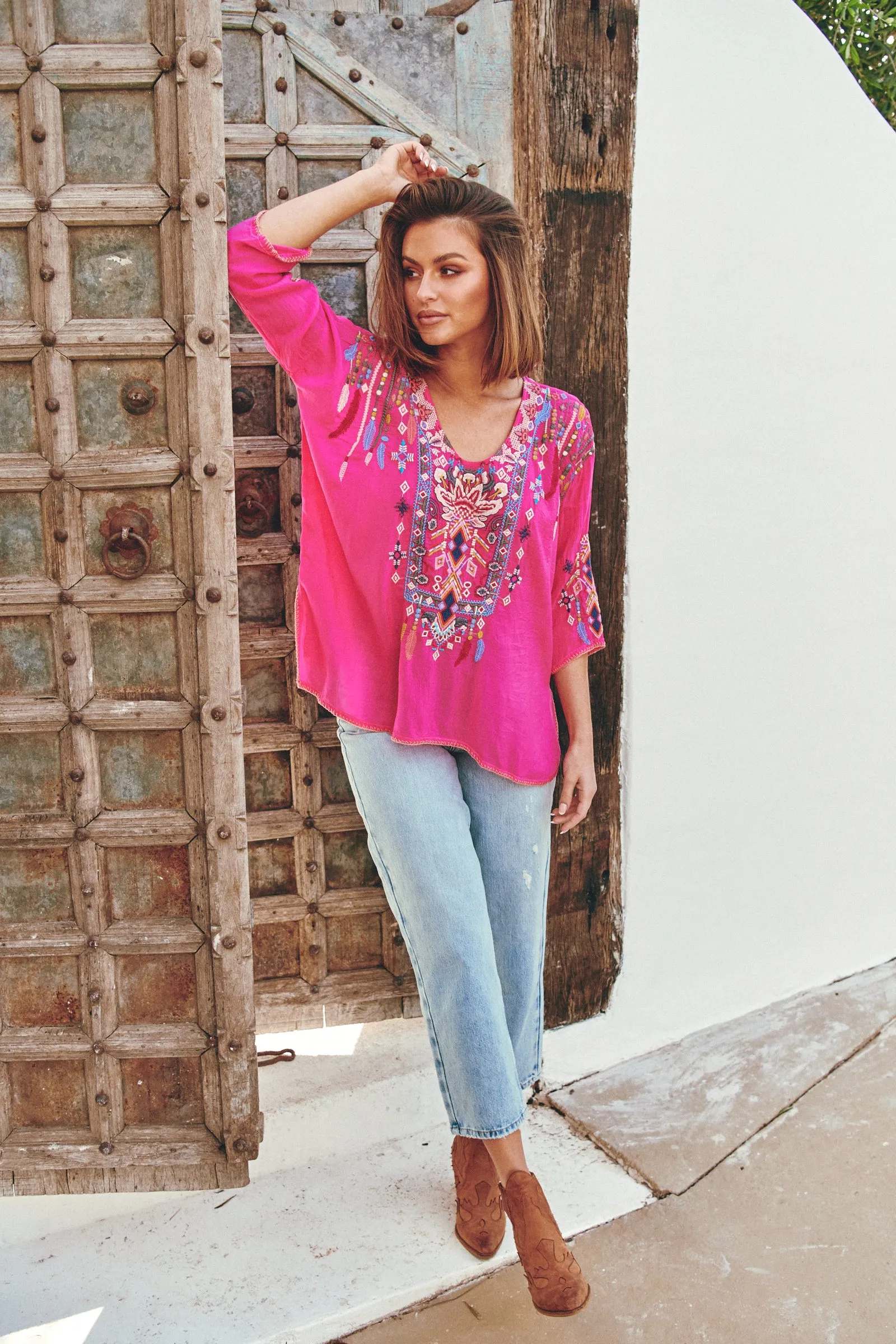 Rangoon Blouse - Paradise Pink~ Johnny Was