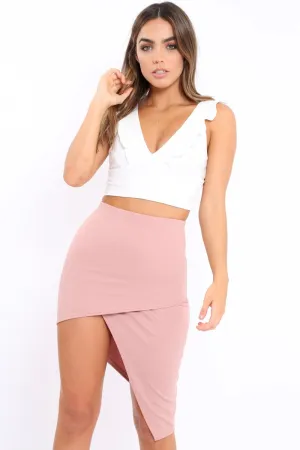 Rose Asymmetric Skirt - Amina