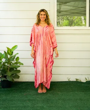 Rosewood Ripple Tie-Dye Kaftan