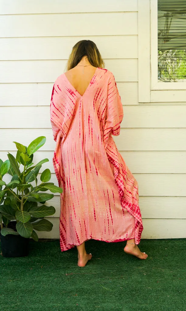 Rosewood Ripple Tie-Dye Kaftan