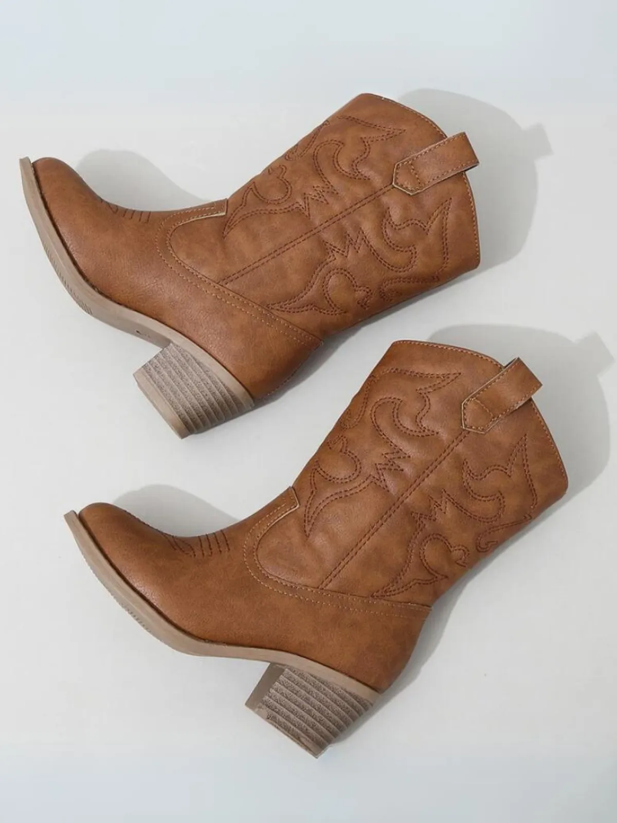 Round It Up! Brown Western Cowboy Boots By Liv and Mia