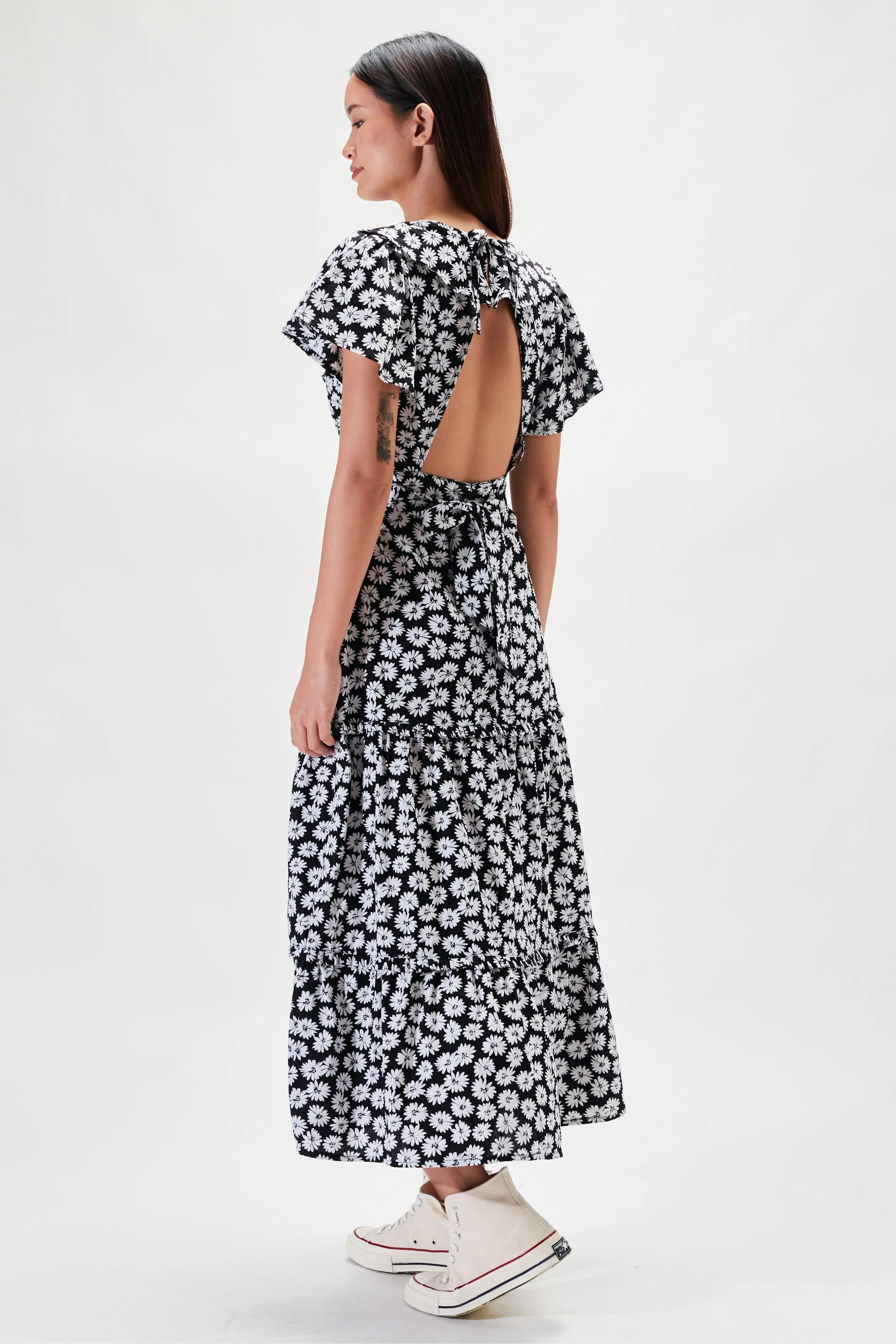 RUE STIIC LUCILLE MAXI DRESS - BLACK DAHLIA FLORAL