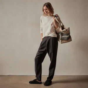 Single Pleat Relaxed Pant - Black
