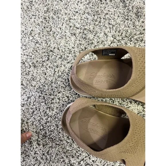 Skechers Arch Fit Brightest Day Sandal, Mocha Women’s 7, Comfort Walking NEW