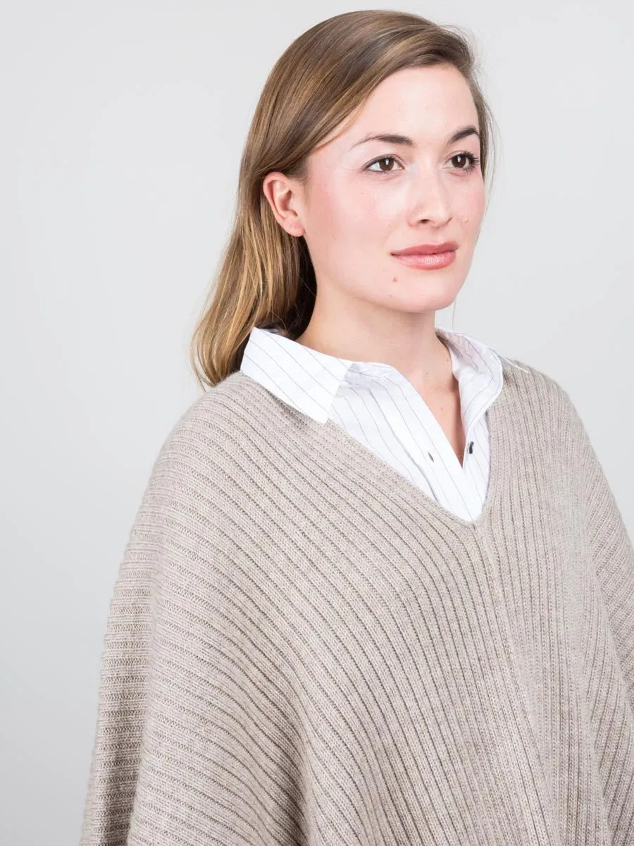 slip poncho - oatmeal