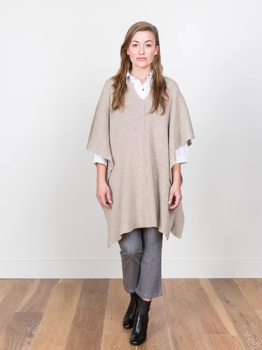 slip poncho - oatmeal