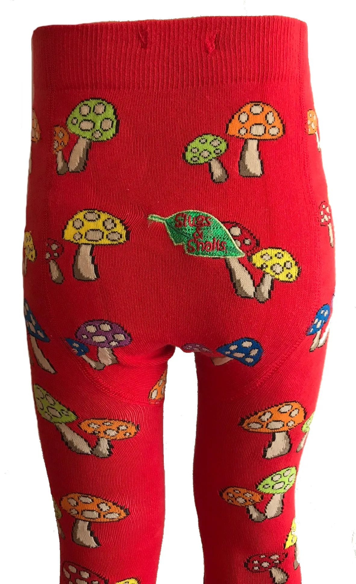 Slugs & Snails Unisex Tights - Red Fun Guy Rainbow Mushrooms