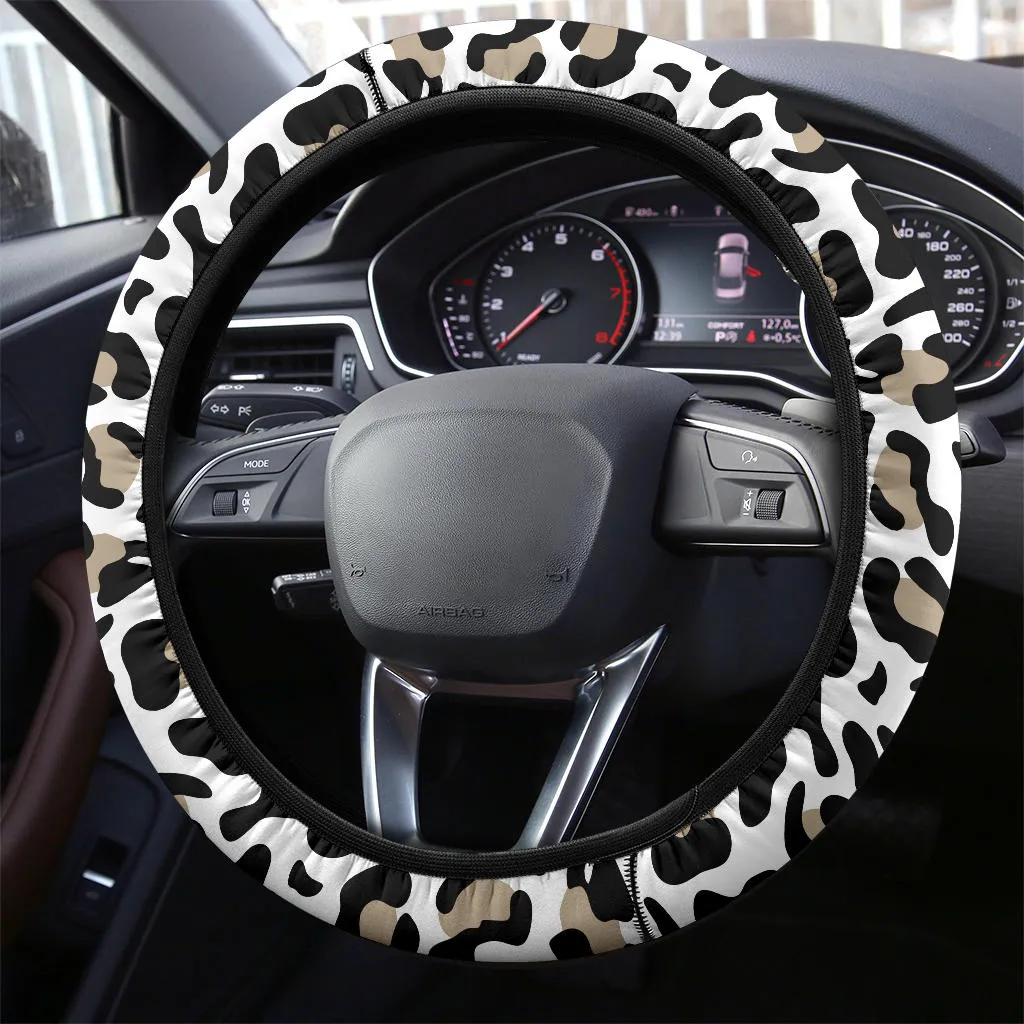 Snow Leopard Steering Wheel Cover