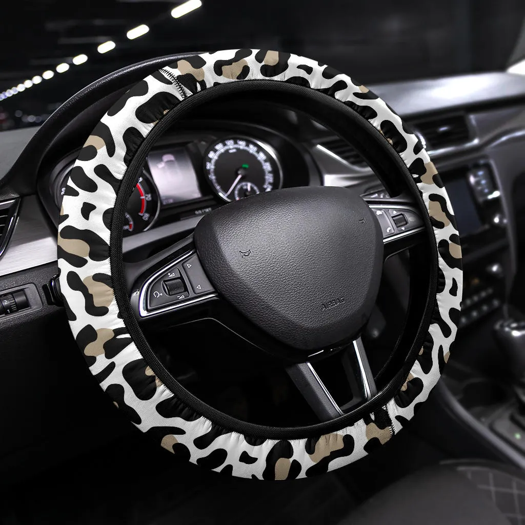 Snow Leopard Steering Wheel Cover