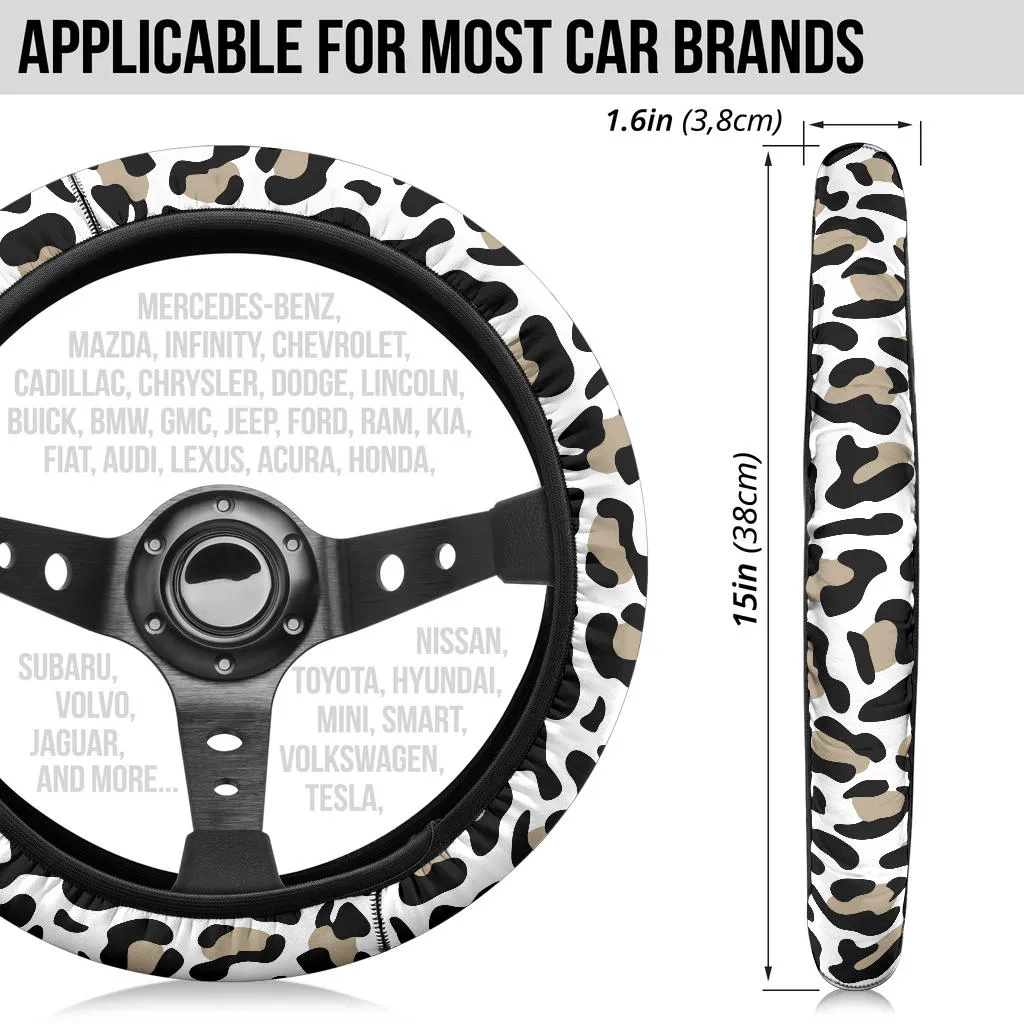 Snow Leopard Steering Wheel Cover